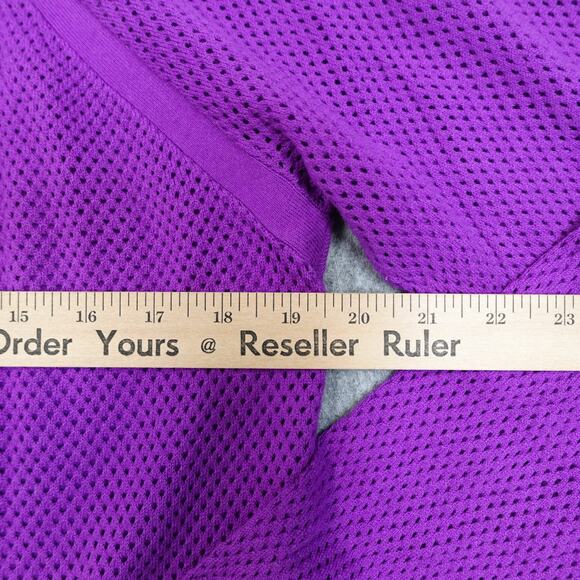 Ralph Lauren Sweater Women Large Active Raglan Sleeve Purple Knit Mesh Crew Neck - Picture 4 of 8